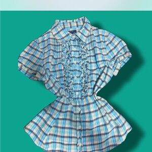 Nautica Blue Plaid Women's Blouse